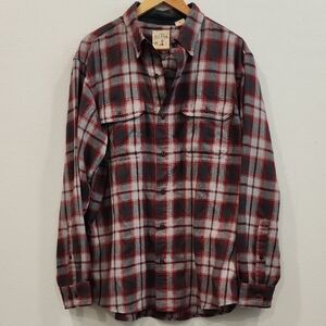 RedHead Casual Button Down Shirt Red and Gray